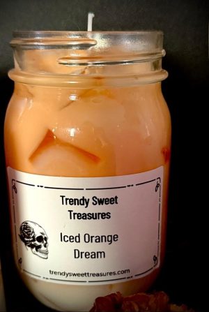 Large iced orange dream candle