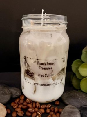 Large iced coffee candle