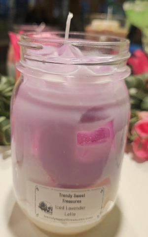 Iced lavender latte candle