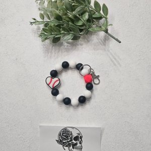 Baseball Beaded Bracelet Keychain