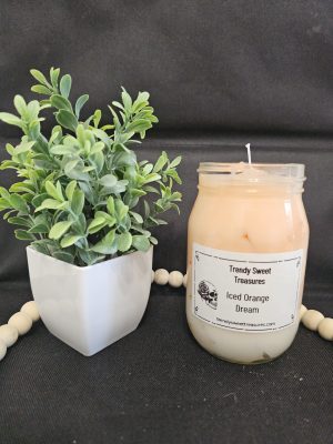 Large iced orange dream candle