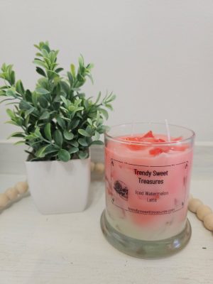 Small Iced Watermelon Latte Candle